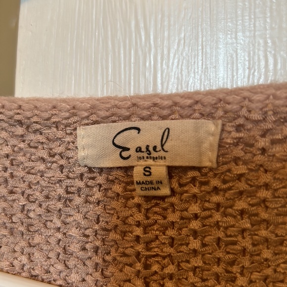 Easel Oversized Dust Pink Distressed Sweater - Picture 4 of 4